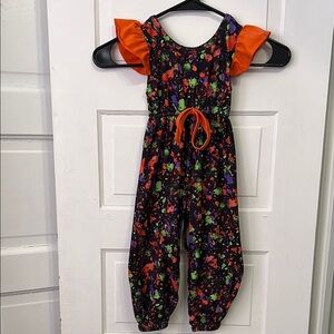 Colorful Kids Jumpsuit with Orange Accents